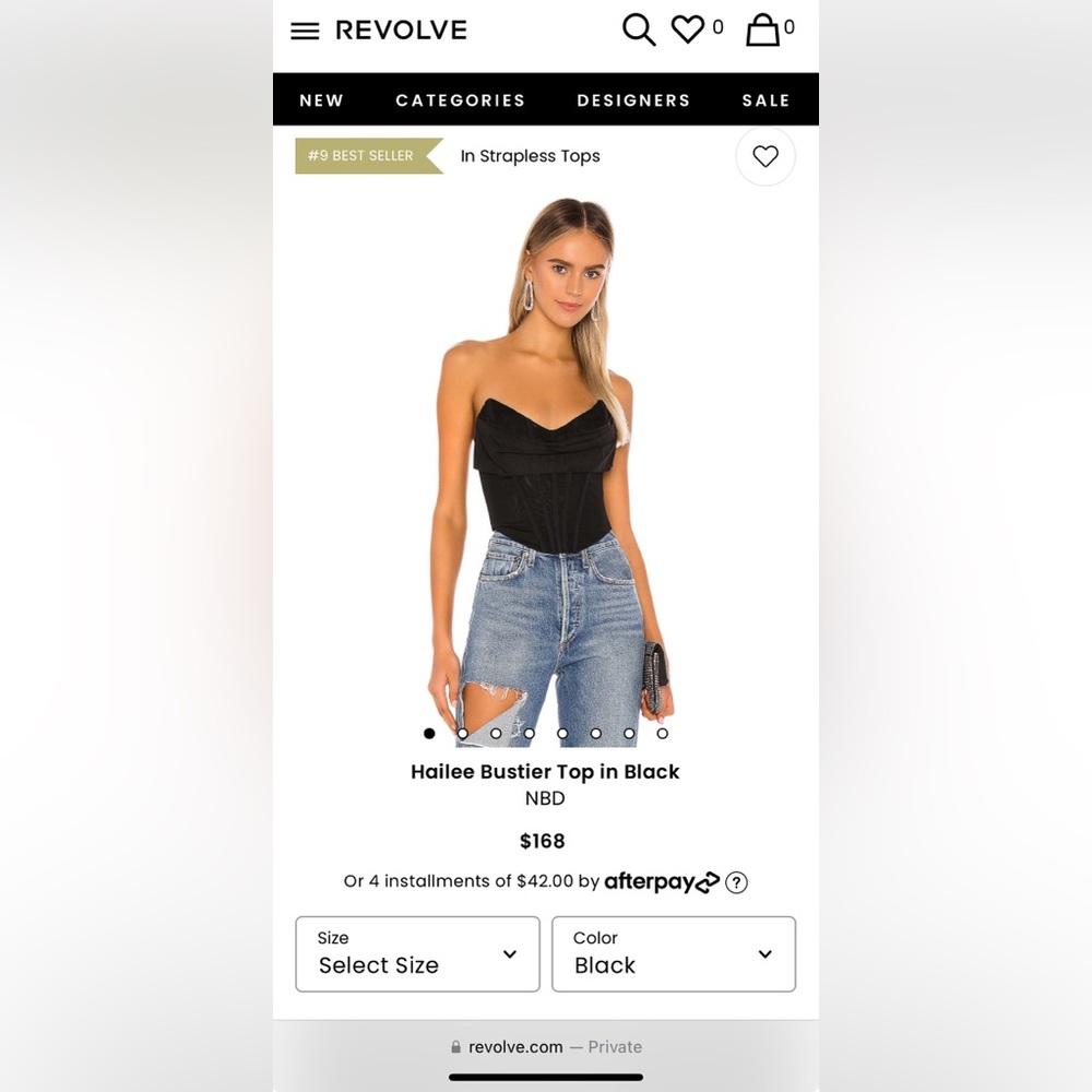 Hailee Bustier Top in Black
